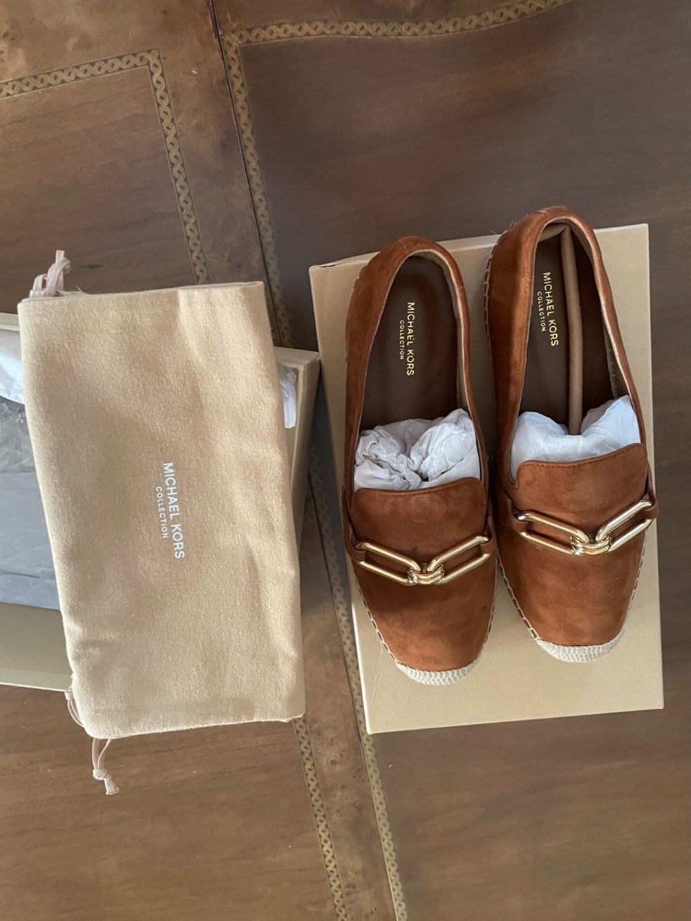 Michael Kors Collection Brown Suede Espadrille Loafers - Picture 5 of 9